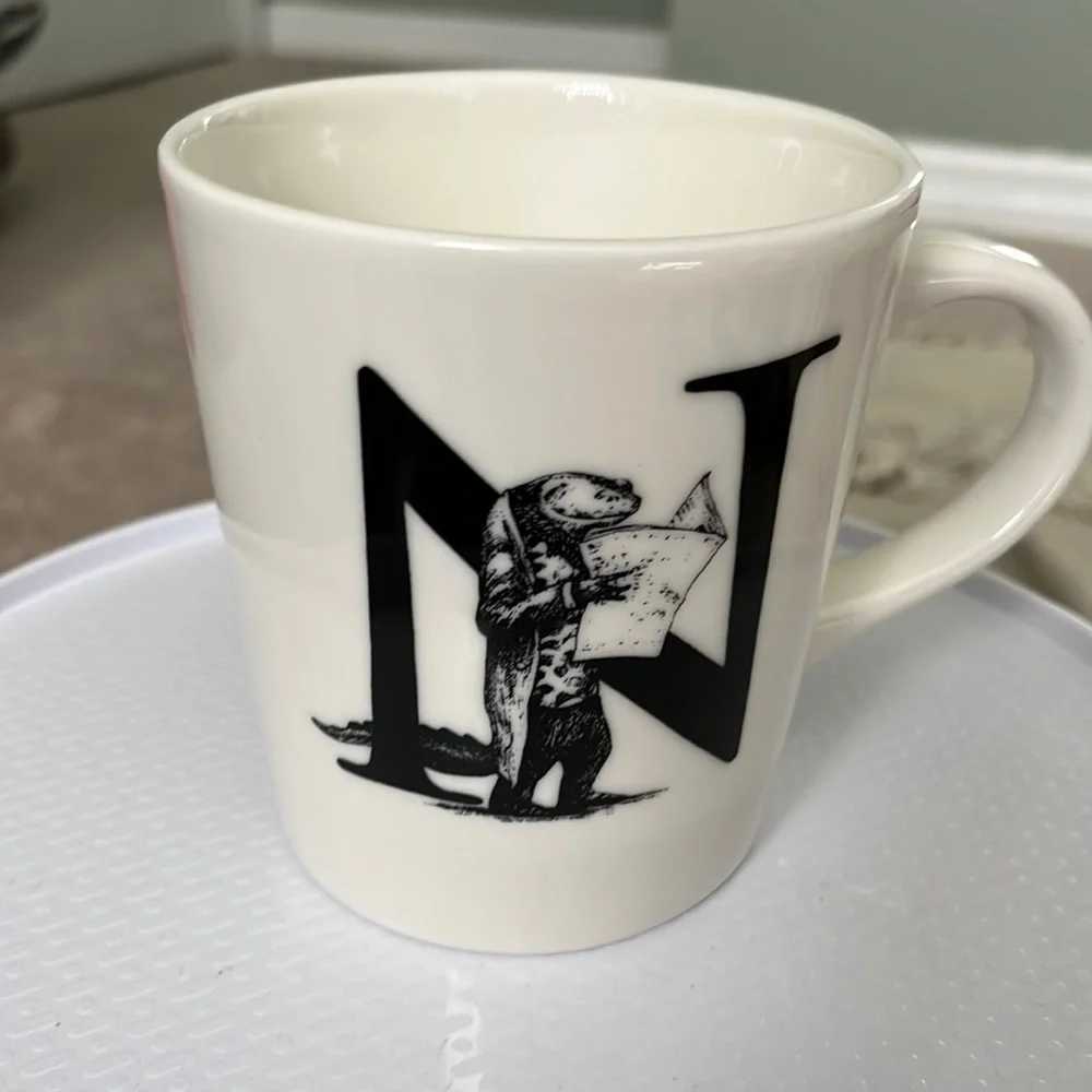 Williams Sonoma Rory Dabner “N” coffee mug
